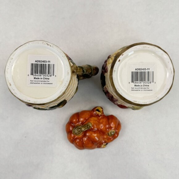 Vintage Ceramic Fall Harvest Creamer & Sugar Bowl Set Thanksgiving Tableware - Picture 7 of 14